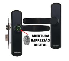 Fechadura Digital Biométrica Eletrônica Primebras + Chaves + Trava - Preta