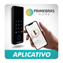 Fechadura Digital Biométrica Primebras Athenas Madeira Tuya