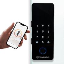 Fechadura Digital Bluetooth Primebras Athenas Porta de Vidro Sobrepor PV4003BLE Fechadura Digital Bluetooth Primebras Athenas Porta de Vidro Sobrepor PV4003BLE