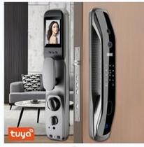 Fechadura Digital Elétrica Câmera Olho De Gato Biométrica Wi-fi Senha Numérica Eletrônica Tela HD