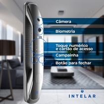 Fechadura Digital Elétrica Câmera Olho De Gato Biométrica Wi-fi Senha Numérica Eletrônica Tela HD - INTELAR