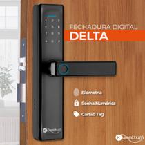 Fechadura Digital Eletronica Com Biometria Kuanttum Delta Senha + Cartão