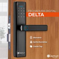 Fechadura Digital Eletronica Com Biometria Touch Senha + Chave Delta Kuanttum