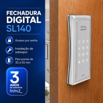 Fechadura Digital Eletronica SL140 Prata de Sobrepor Papaiz Fechadura Digital Eletronica SL140 Prata de Sobrepor Papaiz
