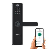 Fechadura Digital Externa Elsys Sax Preta com Biometria App TAG senha Fechadura Digital Externa Elsys Sax Preta com Biometria App TAG senha
