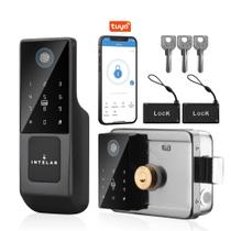 Fechadura Digital Inteligente Intelar Fechadura De Porta De Ferro Com Impressão Digital Preto Grafiti Resistente À Água