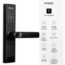 Fechadura Digital Pado Fde 250 Wi-fi Biometria Senha Tag Pt