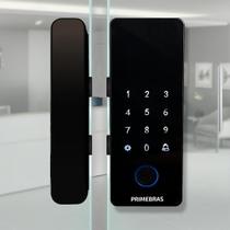 Fechadura Digital Para Porta de Vidro Eletronica Com Biometria + App Primebras