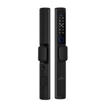 Fechadura Digital Perfil 4100 Bola Porta Aluminio com Biometria, Senha, Tag IP66 Preta Advance