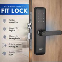 Fechadura Digital Porta Madeira Biometria Senha Fit Lock