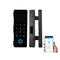 Fechadura Digital Porta Vidro App Tuya Biometria Universal
