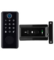 Fechadura Digital S8535 BT Tuya BLE Senha Chave IP65 Preta