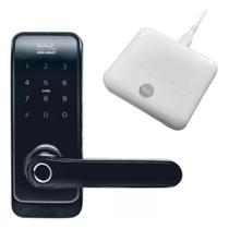 Fechadura Digital SL205 Papaiz Com Aplicativo, Biometria, Senha, Cartão E Chave