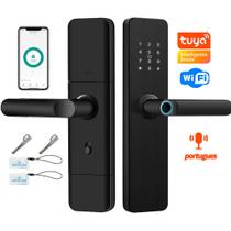 Fechadura Digital WiFi De Sobrepor APP Touch Screen 5 em 1 Trava De Porta Inteligente