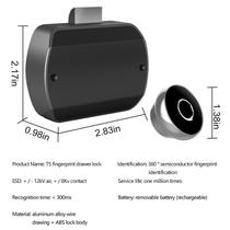 Fechadura do armário de impressão digital, Smart Biometric Cabinet Lock, Home & Office Hidden File Cabinet Locks, Bloqueio de gaveta de móveis sem chave recarregável