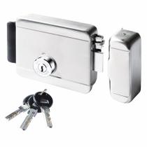 Fechadura Elétrica 12V Cilindro Bipartido Multiponto Inox Escovado Ros40 Soprano