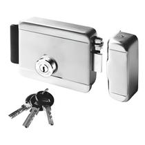 Fechadura Elétrica 12V Soprano Inox com Cilindro Ajustável para Fechaduras Multiponto