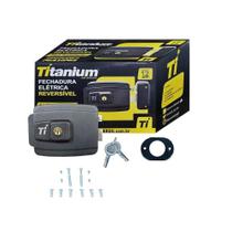 Fechadura Elétrica 12V Titanium Reversível Preta