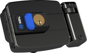 Fechadura Elétrica C90 12V Com Botão Abertura Para Dentro Preta HDL