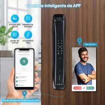 Fechadura Elétrica Digital Câmera Reconhecimento Facial Biométrica Senha Numérica Cartão APP Chave