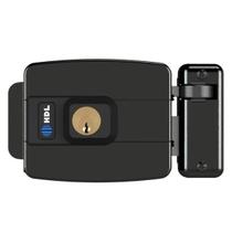 Fechadura Elétrica Hdl C-90 Dupla Preta Abre Para Fora