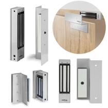 Fechadura Eletroímã F300 12v C/ Kt 214 Prata Automatiza