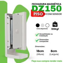 Fechadura Eletromagnética Eletroimã 150Kg Piso C/Sensor Ipec