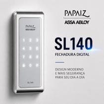Fechadura Eletrônica De Sobrepor com Senha SL140 Prata Papaiz