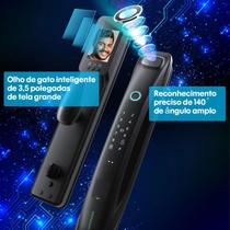 Fechadura Eletrônica Digital Câmera Reconhecimento Facial Biométrica Senha Numérica Cartão APP