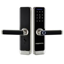 Fechadura Eletrônica Inteligente Wifi Novadigital Biometria Digital App Senha Cartão Magnético Touch Automação Tuya Smart Life Preta