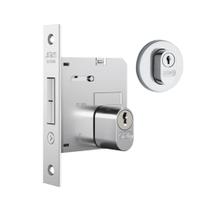 Fechadura Externa 1006 P/ Porta De correr Cromado Stam Roseta Redonda Fechadura Externa 1006 P/ Porta De correr Cromado Stam Roseta Redonda