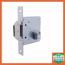 Fechadura Externa Bico Duplo para Porta de Correr Roseta 1006-098 Cromado 65mm Arouca