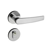 Fechadura Externa Broca 40Mm Roseta Redonda Cromada