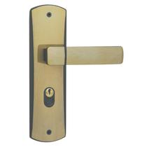 Fechadura Externa com Espelho Trinco Reversível 40mm Bronze Latonado Capri MGM