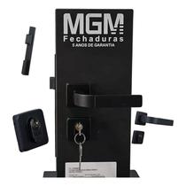 Fechadura Externa Modena Roseta Quadrada Preta MGM