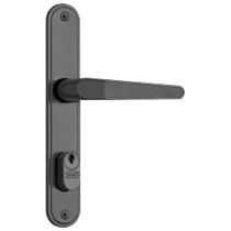 Fechadura Externa para Porta de Ferro AUMA 601/03 Espelho Preto Fosco Stam