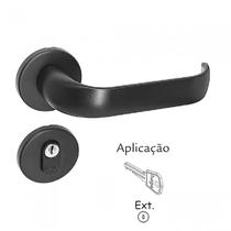 Fechadura externa preto pf roseta redonda brava haga 9186b
