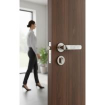 Fechadura Externa Redonda Cromada Inox 803/21