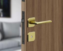 Fechadura externa roseta design dourada zamac Fechadura externa roseta design dourada zamac