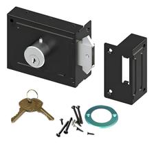 Fechadura hela Para Portão de Correr 2026 Sobrepor Preta Com Duas Chaves