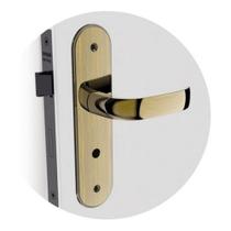 Fechadura Icaro Banheiro Antique Brass - Maçaneta Alavanca Ouro Velho