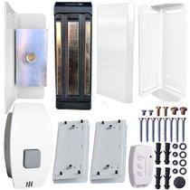 Fechadura Imã Magnética 150kg Branca Suporte U Blindex Botoeira Receptor Controle Fechadura Imã Magnética 150kg Branca Suporte U Blindex Botoeira Receptor Controle