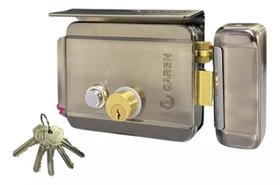 Fechadura Inox Eletrica Luxo Ga049 12v Com Botão Garen Seg Elegante Moderna Sofisticada Casa Inteligente