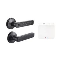 Fechadura Inteligente Com Impressão Digital Tuya SmartLife APP BLE Senha RFID Cartão IC Maçaneta Com