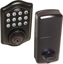 Fechadura Inteligente Honeywell sem Chave - Teclado Eletrônico, 50 Códigos PIN, Instalação Fácil - Bronze Polido