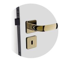 Fechadura Interna Icaro Reta Roseta Quadrada Ros24 Antique Brass 40mm (40x53) Soprano Fechadura Interna Icaro Reta Roseta Quadrada Ros24 Antique Brass 40mm (40x53) Soprano