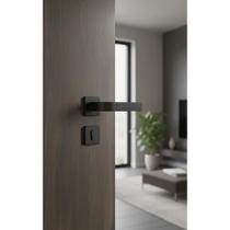 Fechadura Interna Preto Fosco Porta Quarto Madeira 40mm