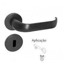Fechadura interna preto pf roseta redonda brava haga 9187b