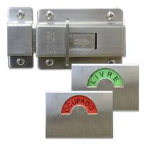 Fechadura Livre Ocupado Inox Escovado Instalação Simples Fechadura Livre Ocupado Inox Escovado Instalação Simples