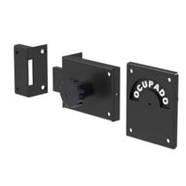 Fechadura Livre Ocupado Soprano Porta Banheiro WC Preto